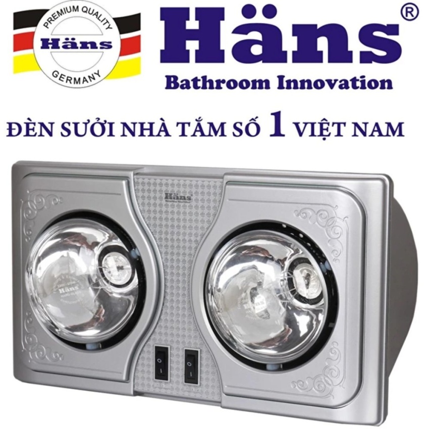 Đèn sưởi nhà tắm 2 bóng Hans H2B - Hàng chính hãng ( Giá bán buôn )