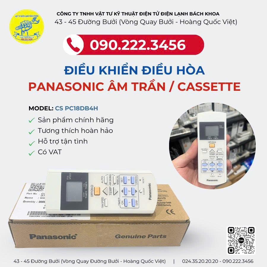 Điều khiển điều hoà Panasonic Âm Trần tại Đào Tấn - 090.222.3456