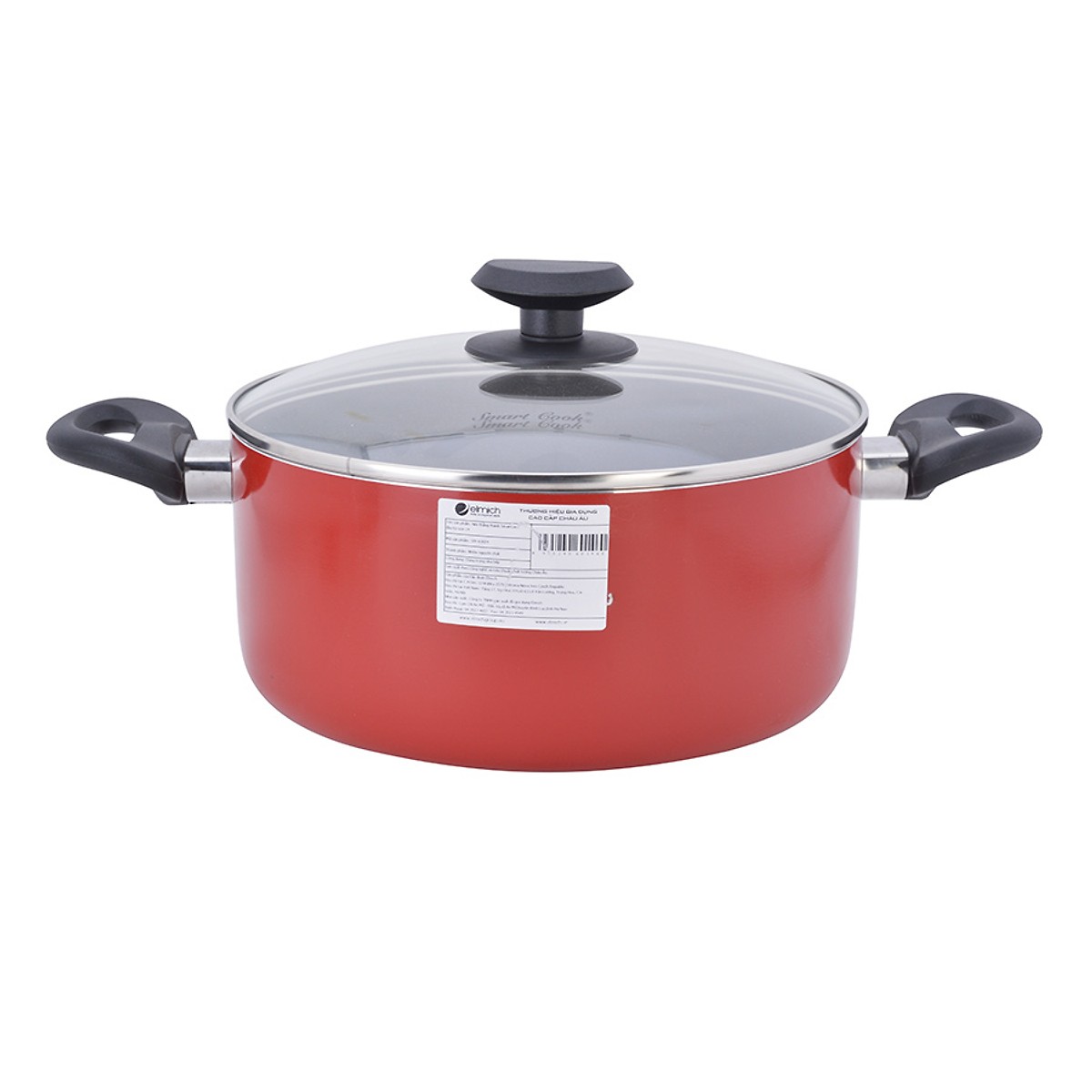 Nồi thẳng thành Smartcook đáy từ màu đỏ cờ size 28