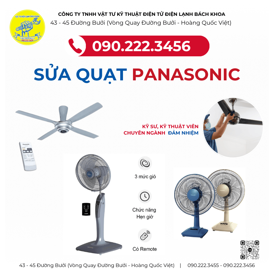 Địa chỉ sửa Điều khiển Quạt Panasonic Tại KĐT Vinhomes Gardenia - 0902223456