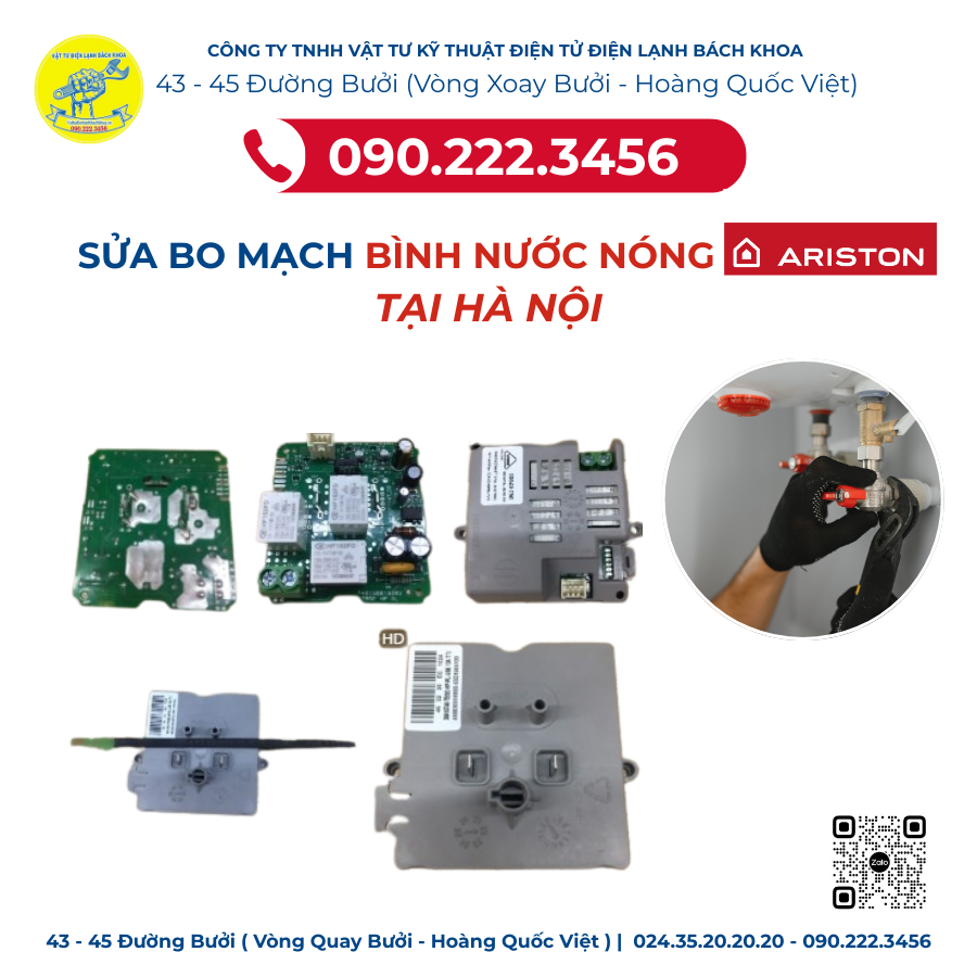 Sửa Bo Mạch Bình Nước Nóng Ariston Tại Đường Hồ Tùng Mậu  - 090.222.3456