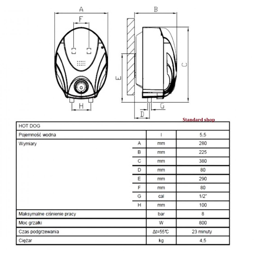 Bình nóng lạnh gián tiếp Ferroli Hotdog ELCB 5 lít ( Giá bán buôn )