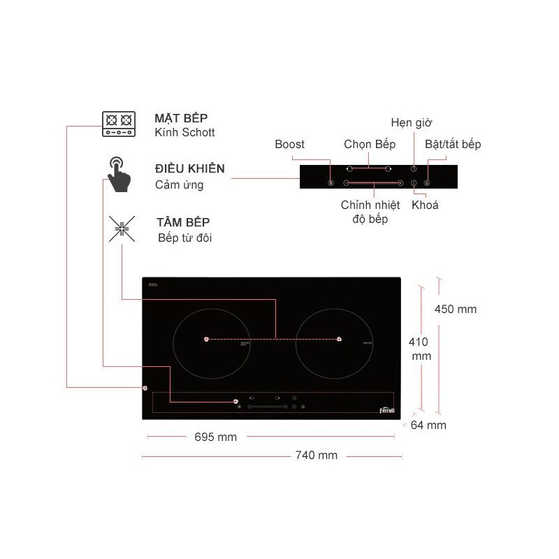 Bếp điện từ Ferroli ID4000BS Đen