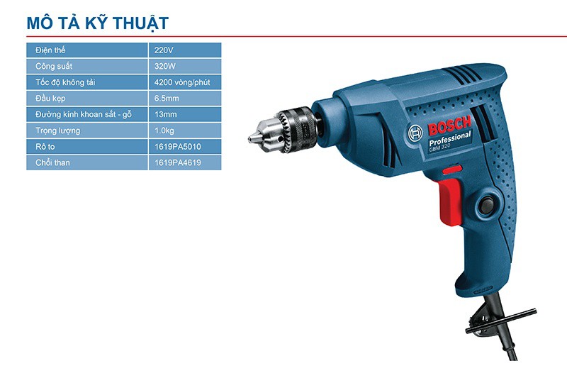 Máy khoan sắt Bosch GBM 320 - 06011A45K0