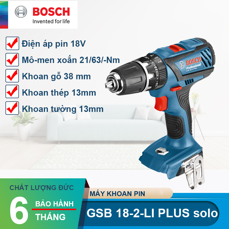 Máy khoan pin Bosch GSB 18-2-LI PLUS solo