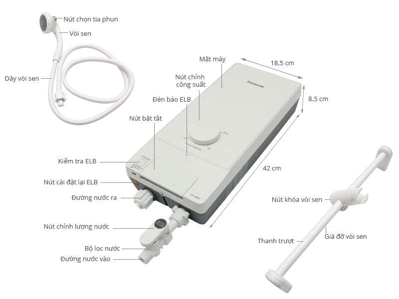Bình nước nóng trực tiếp Panasonic DH-4MS1VW