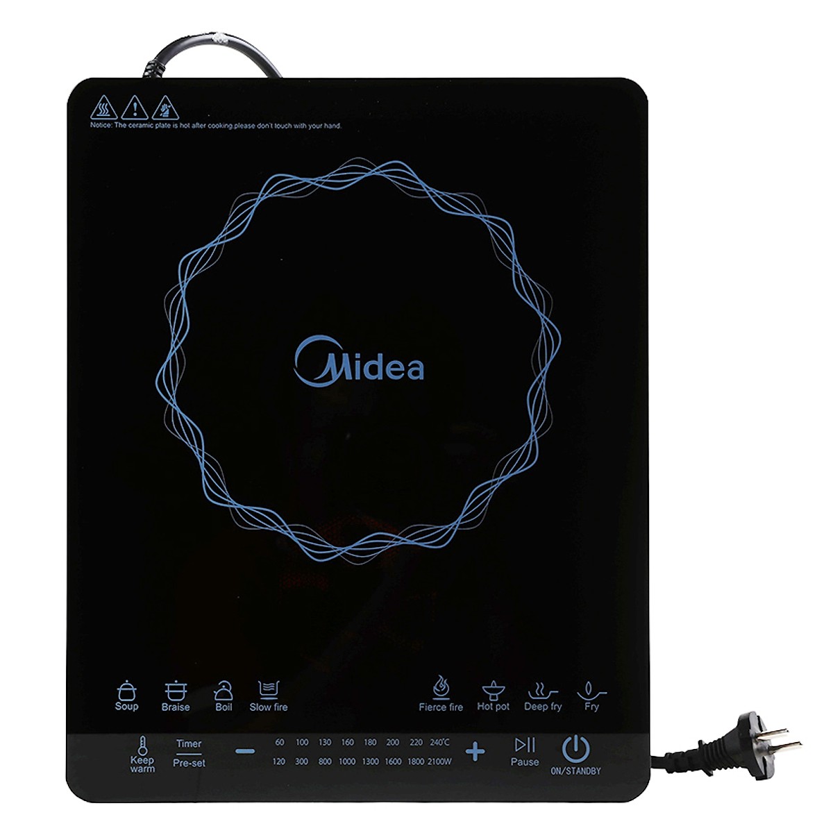 Bếp điện từ Midea MI-T2114DC - Đen - Hàng chính hãng
