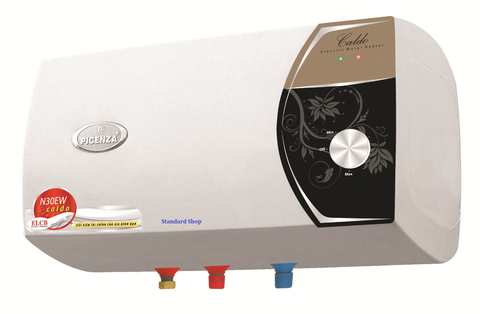 Bình nước nóng gián tiếp Picenza ngang 30 lít N30EW chống giật