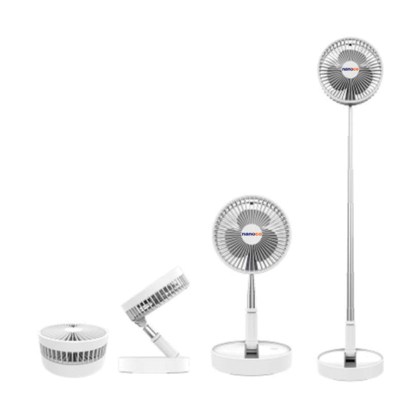 Quạt sạc điện gấp gọn Nanoco NFF1617W (Màu Trắng)