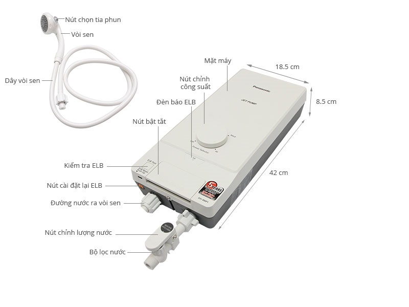 Bình nước nóng trực tiếp Panasonic DH-4MP1VW