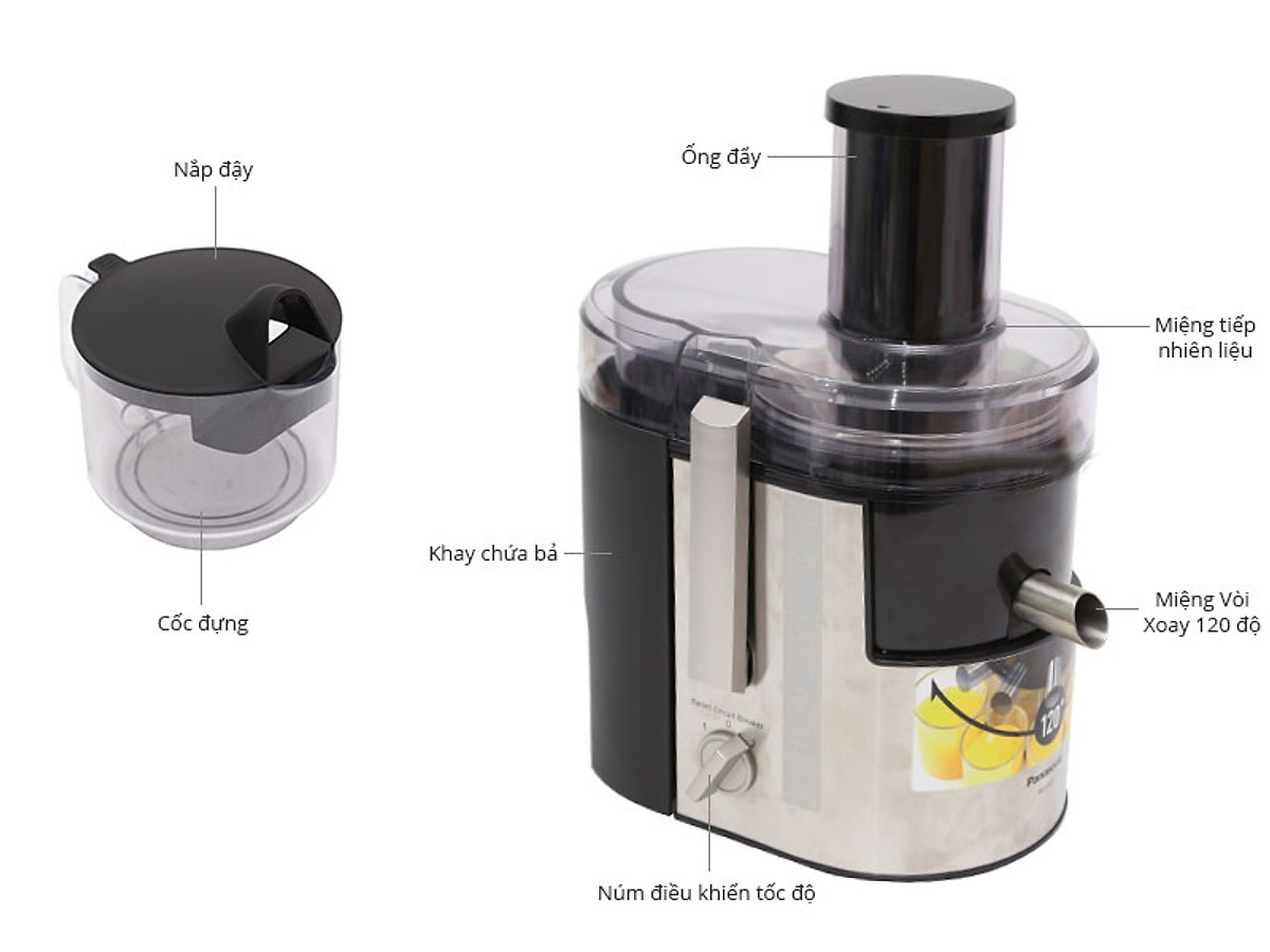 Máy ép trái cây Panasonic PAVH-MJ-DJ01SRA – 1.5 Lít - Hàng chính hãng