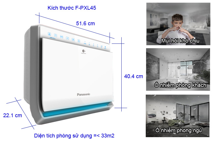 Máy lọc không khí Panasonic F-PXL45A - hàng chính hãng