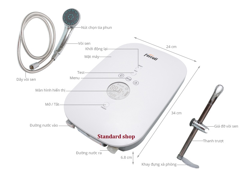 Máy nước nóng trực tiếp Ferroli DIVO SDN 4.5 kW