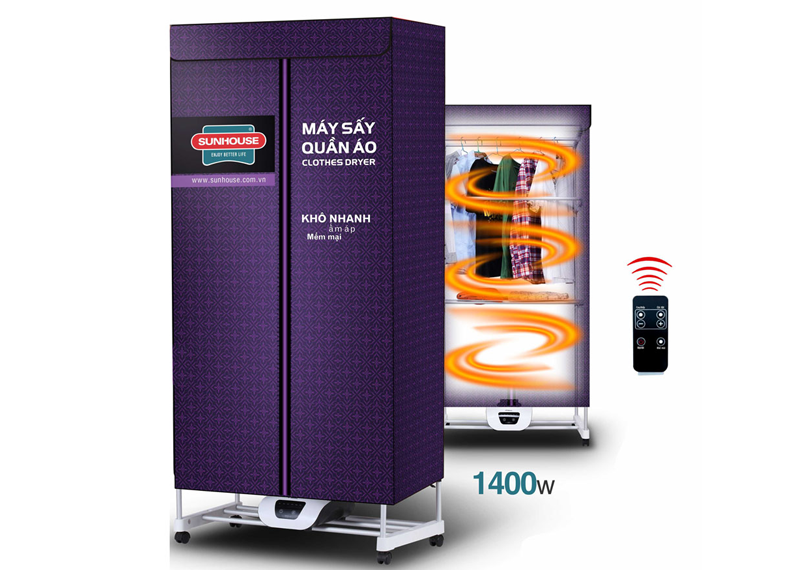 Tủ sấy quần áo Sunhouse SHD2707 1400W - Điều khiển từ xa
