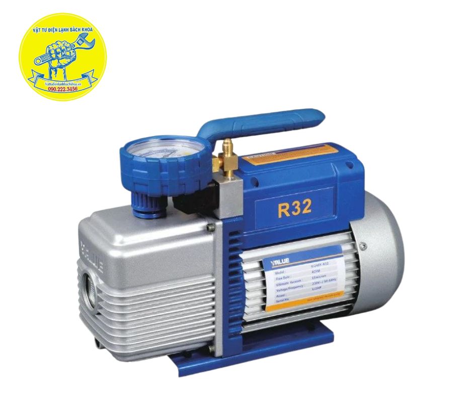 Máy hút chân không Vallue VI280Y loại 8.0CFM - Kèm đồng hồ báo áp và rơ le tự ngắt