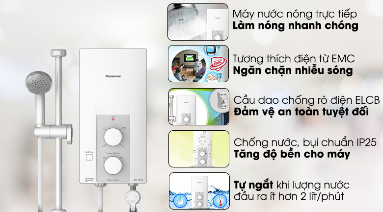 Bình nước nóng trực tiếp Panasonic DH-3RL2VH