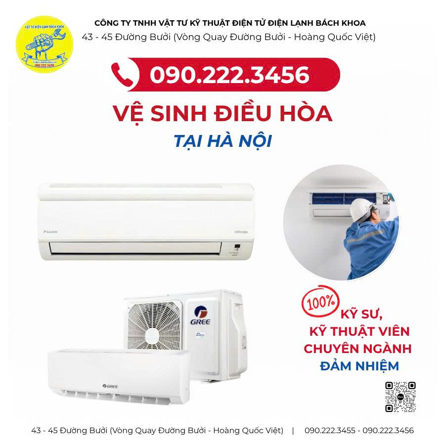 Vệ Sinh Điều Hòa Tại Đường Cầu Giấy - 090.222.3456