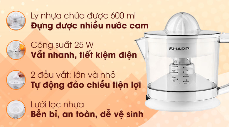 Máy vắt cam SHARP EJ-J256-WH