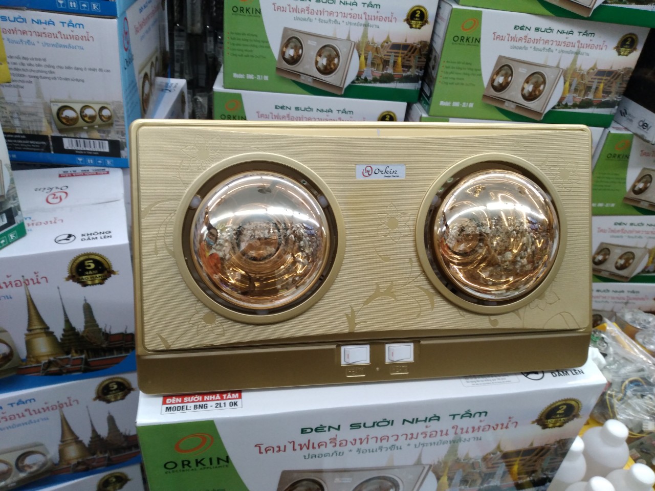 Đèn sưởi nhà tắm Orkin BNG - 2L1 OK