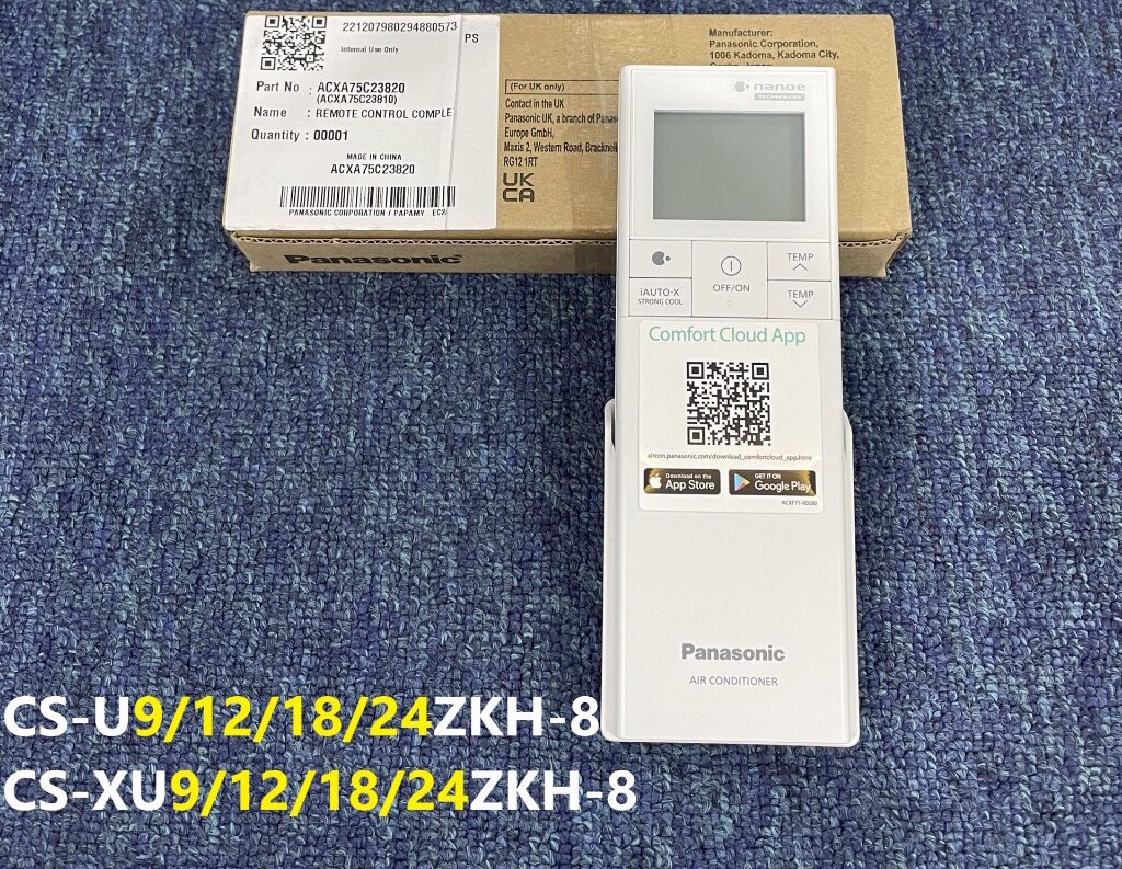 Remote, điều khiển Máy lạnh Panasonic Inverter 2.5 HP CS-XU24XKH-8
