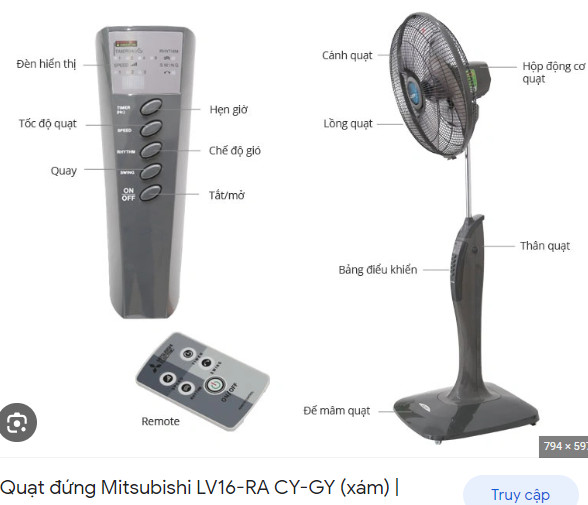 Cửa hàng bán Điều khiển quạt trần, quạt treo tường Mitsubichi - Hàng chính hãng