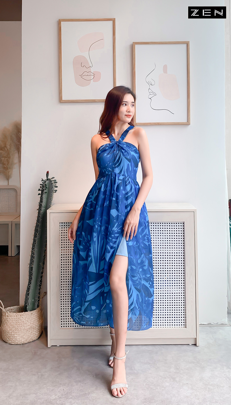 Đầm Cây Dừa Hanali - Xanh Da Trời - Đầm suông | ThờiTrangNữ.vn