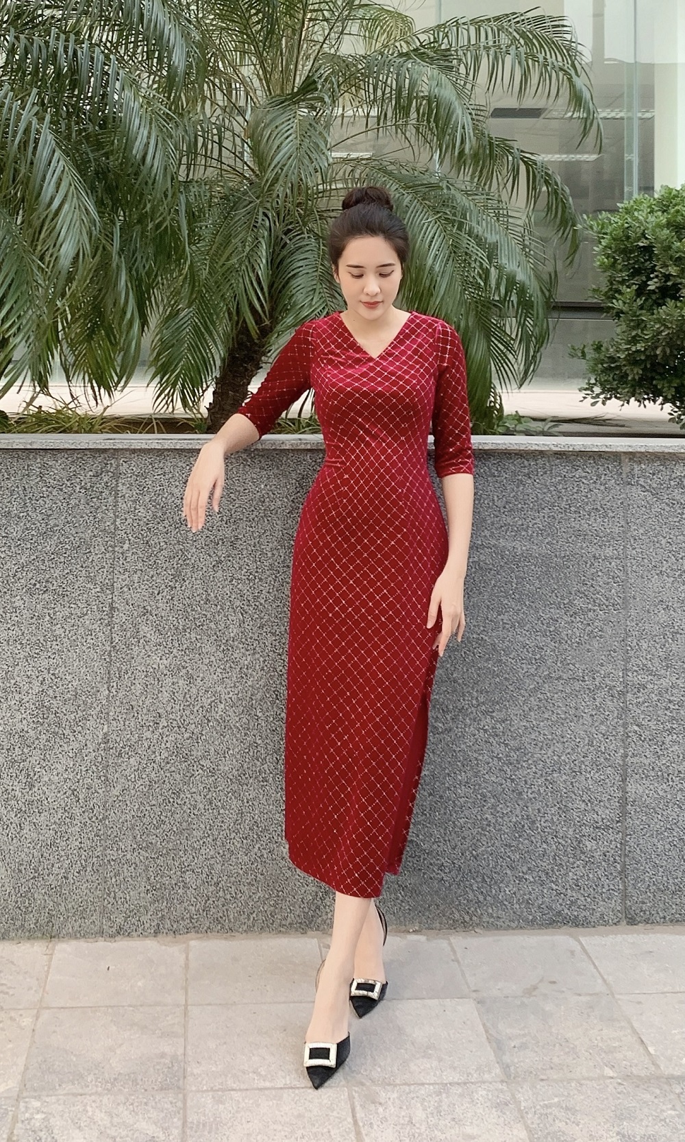 Váy Ôm Body Dáng Dài Xẻ Vạt Phối Họa Tiết Màu Độc Lạ Cực Tôn Dáng - ROSA083  | Shopee Việt Nam