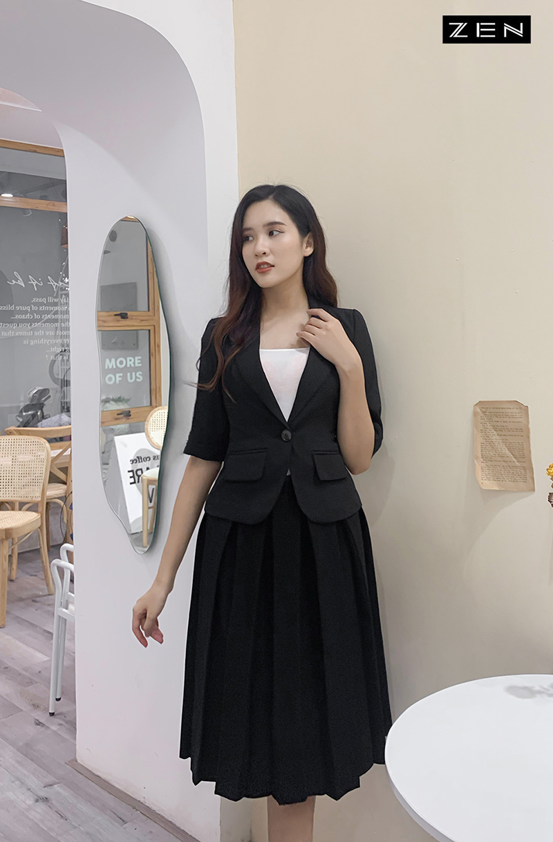 DG 20/A043/S/01/ÁO VEST, TL, 2 NẮP TÚI, ĐEN