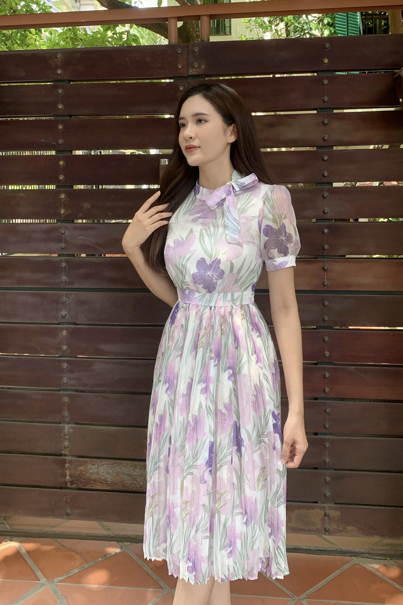 Đầm Xòe Voan Hạt Thiết Kế Cao Cấp D032 - Cam Fashion & Design