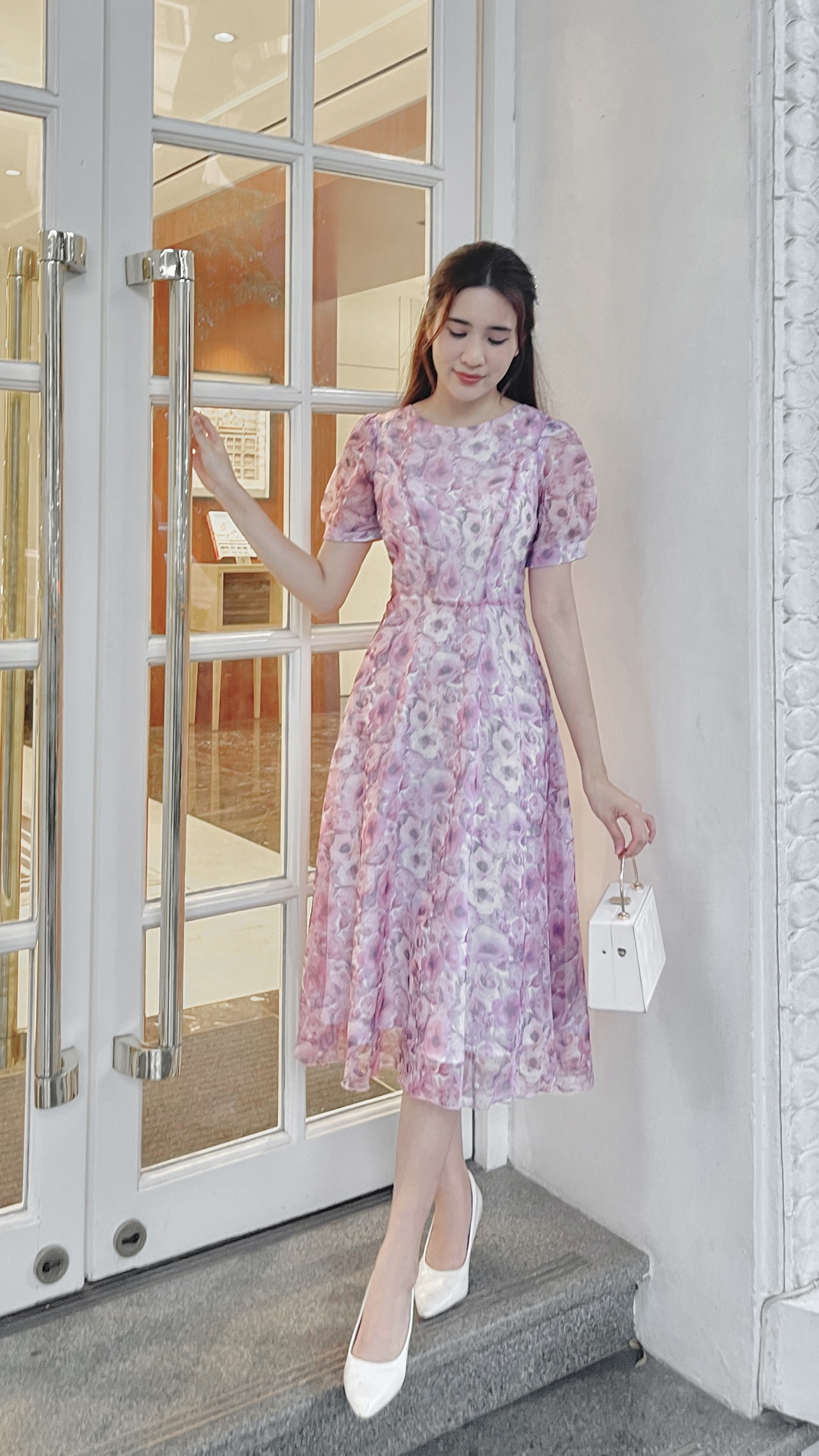 Mã B046: đầm váy voan hoa mùa hè tươi mát phong cách nhẹ nhàng ChamCham Shop