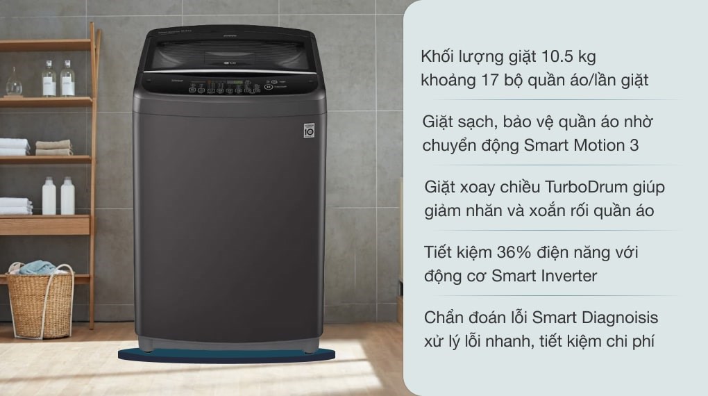 Máy giặt LG TurboDrum Inverter 10.5 kg T2350VSAB