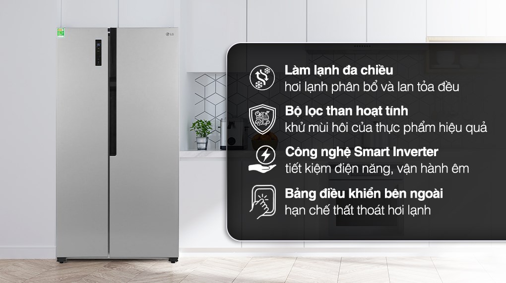 Tủ lạnh LG GR-B256JDS Inverter 519 lít Side By Side