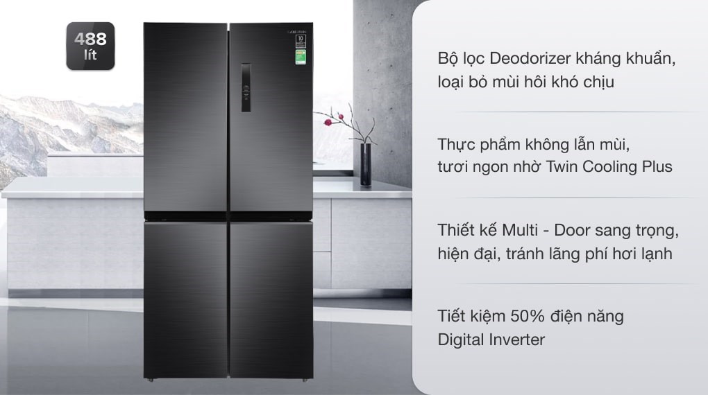 Tủ lạnh Samsung RF48A4000B4/SV Inverter 488 lít Multi Door