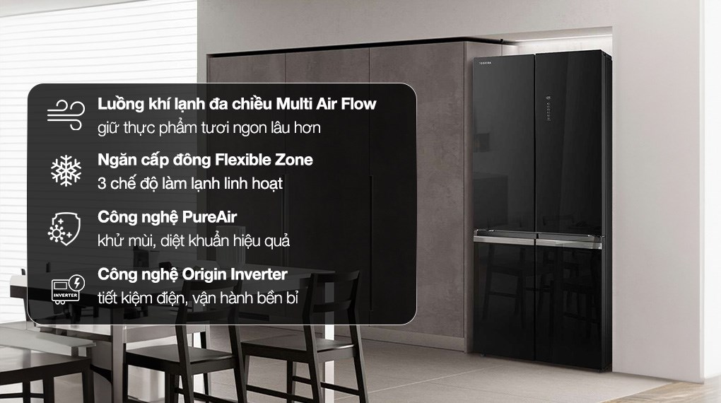 Tủ lạnh Toshiba GR-RF665WIA-PGV(22)-XK Inverter 515 lít Multi Door