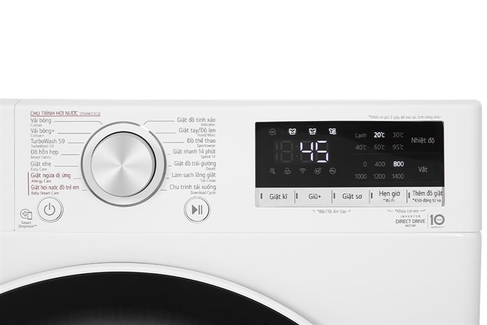 Máy giặt LG FV1410S4W1 AI DD Inverter 10 kg