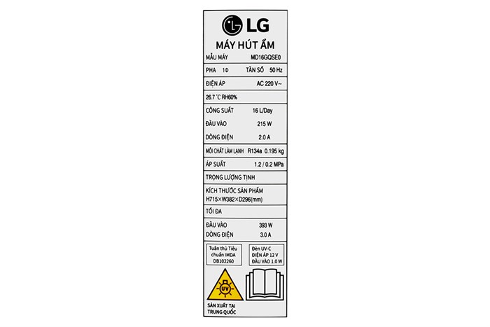 Máy hút ẩm LG MD16GQSE0.ABAE Dual Inverter 16L
