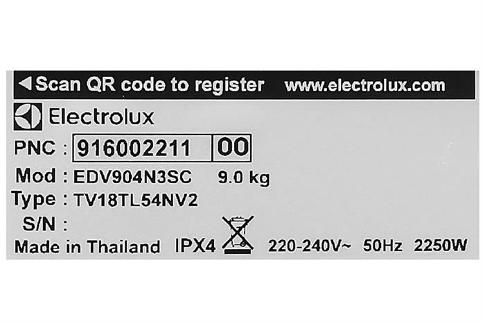 Máy sấy thông hơi Electrolux EDV904N3SC UltimateCare 9 kg