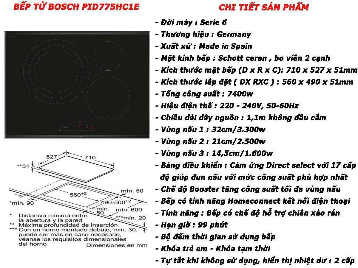 BẾP TỪ 3 VÙNG NẤU BOSCH PID775HC1E