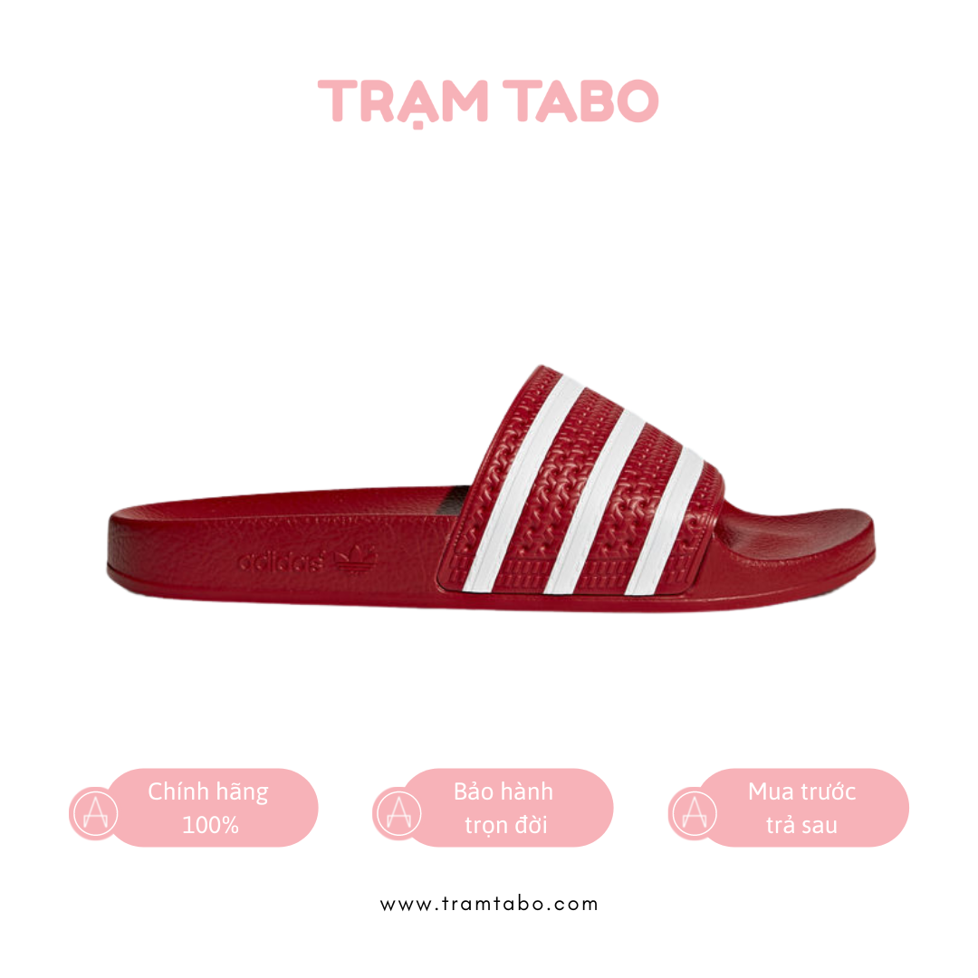 288193 M ADIDAS ADILETTE RED STRIPES WHITE Tr m Tabo