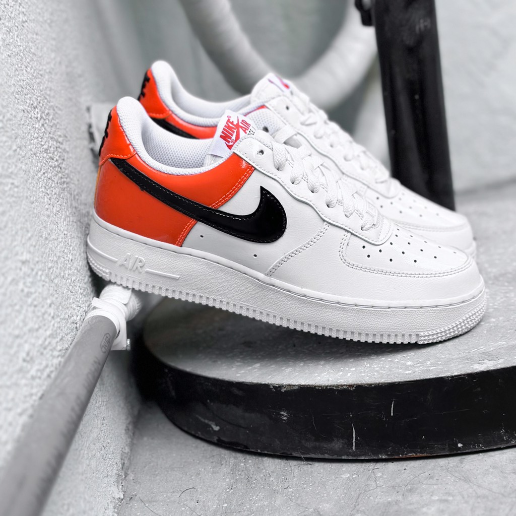 Nike Air Force 1 Low White Black Orange Patent DJ9942-103