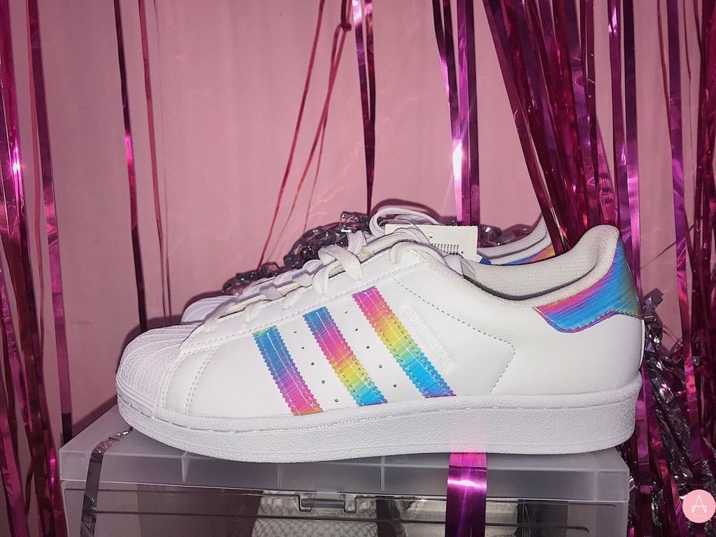 Adidas superstar hot sale white and rainbow