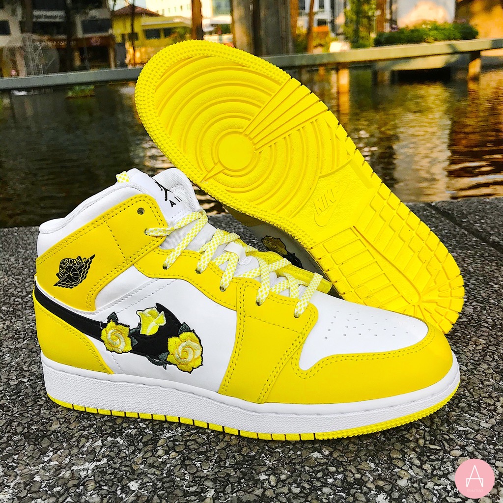 jordans mid yellow