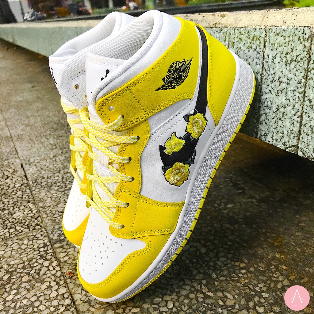 jordans mid yellow