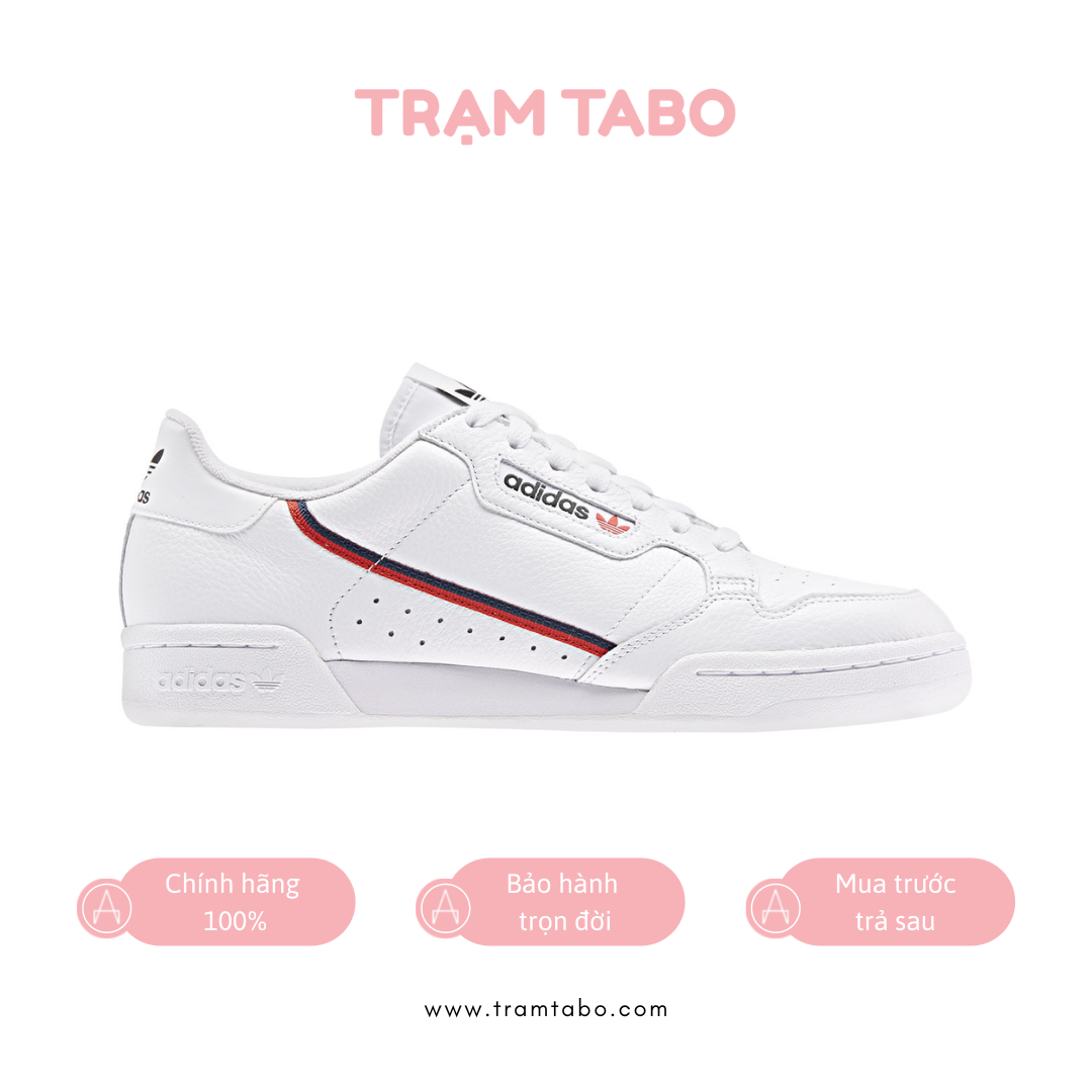 G27706 M ADIDAS ORIGINALS CONTINENTAL 80S TRAINERS WHITE RED BLACK