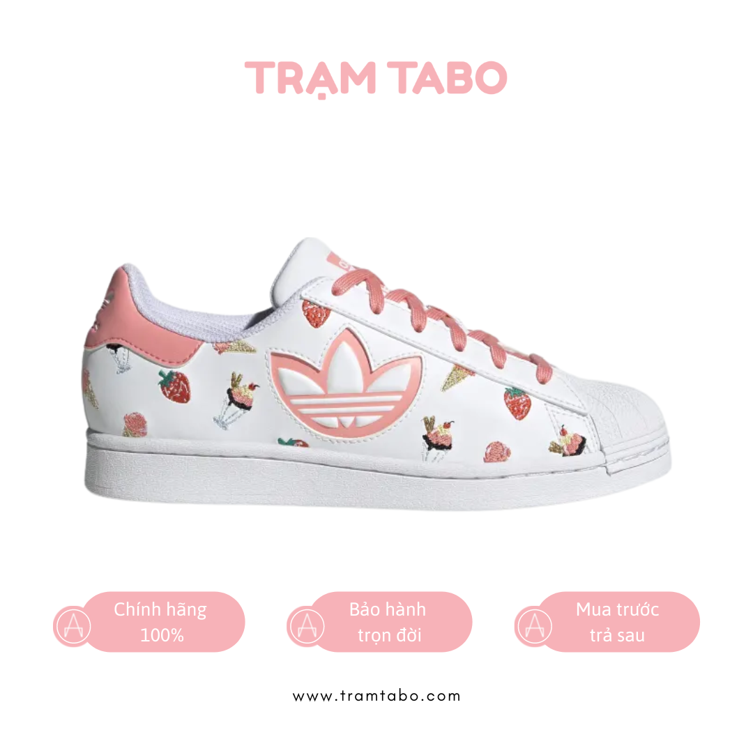 H05667 W ADIDAS SUPERSTAR CLOUD WHITE RAY PINK Tr m Tabo