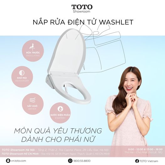 NẮP RỬA ĐIỆN TỬ WASHLET - MÓN QUÀ YÊU THƯƠNG DÀNH CHO PHÁI NỮ