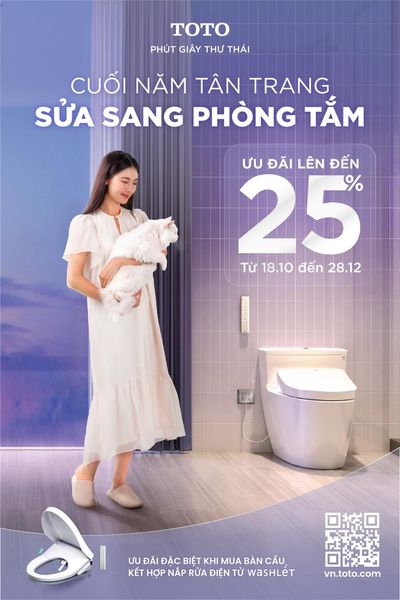 ⚡ CUỐI NĂM TÂN TRANG - SỬA SANG PHÒNG TẮM ⚡ NHẬN NGAY ƯU ĐÃI LÊN ĐẾN 25% TỪ TOTO VIỆT NAM