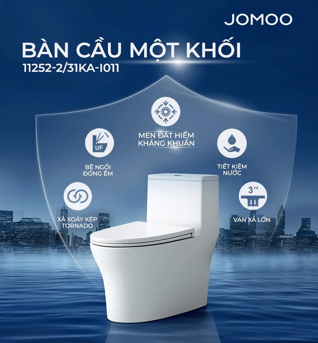 BỒN CẦU JOMOO 1 KHỐI – THIẾT KẾ HIỆN ĐẠI, TIỆN NGHI VÀ ĐÁNG MUA