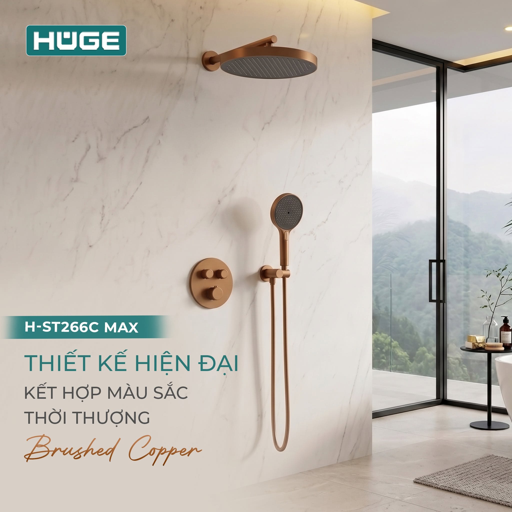 Sen tắm âm tường Huge – Giải pháp phòng tắm hiện đại, sang trọng và tối ưu không gian