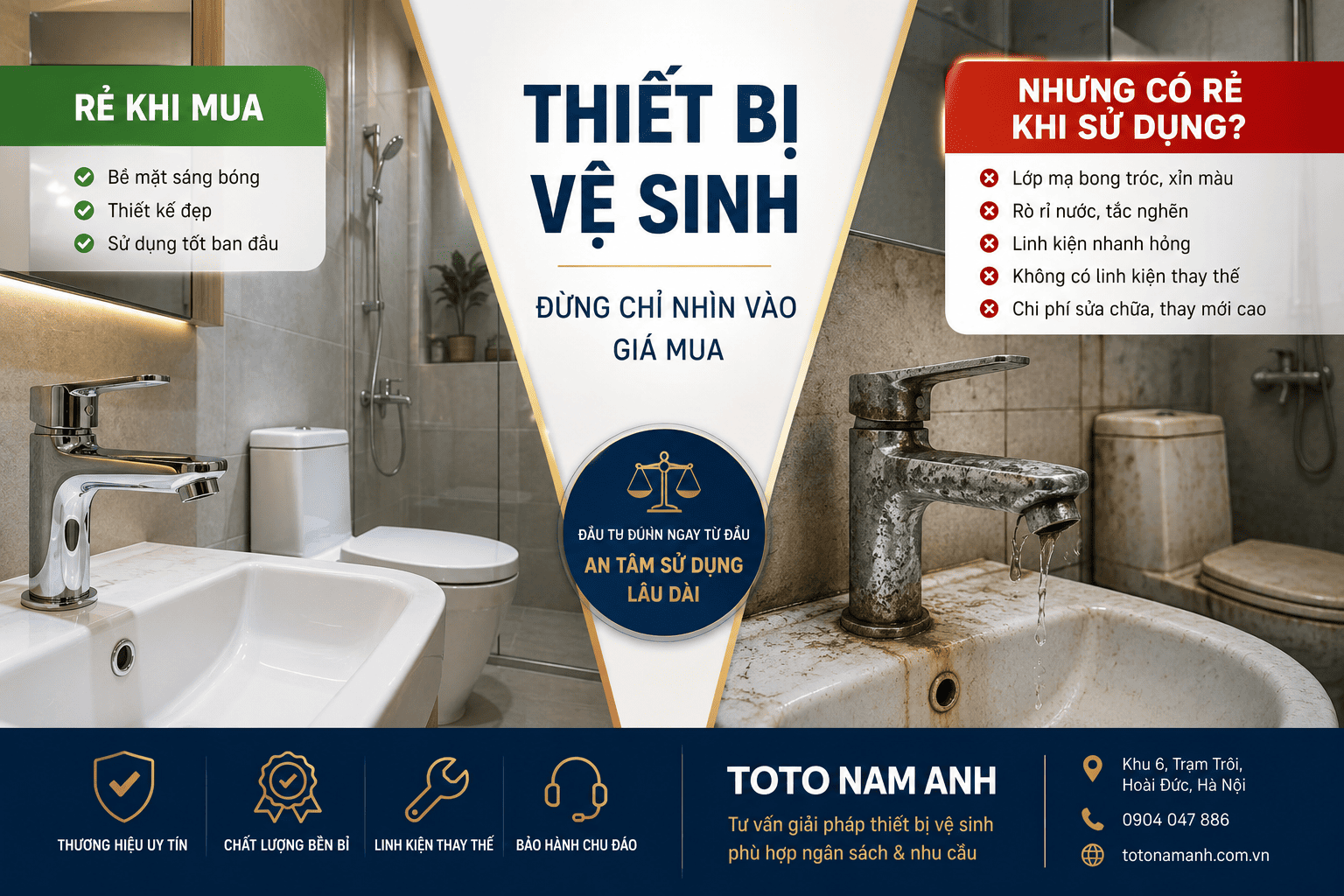 Vì sao nhiều người có điều kiện vẫn chọn thiết bị vệ sinh giá rẻ, ít thương hiệu?